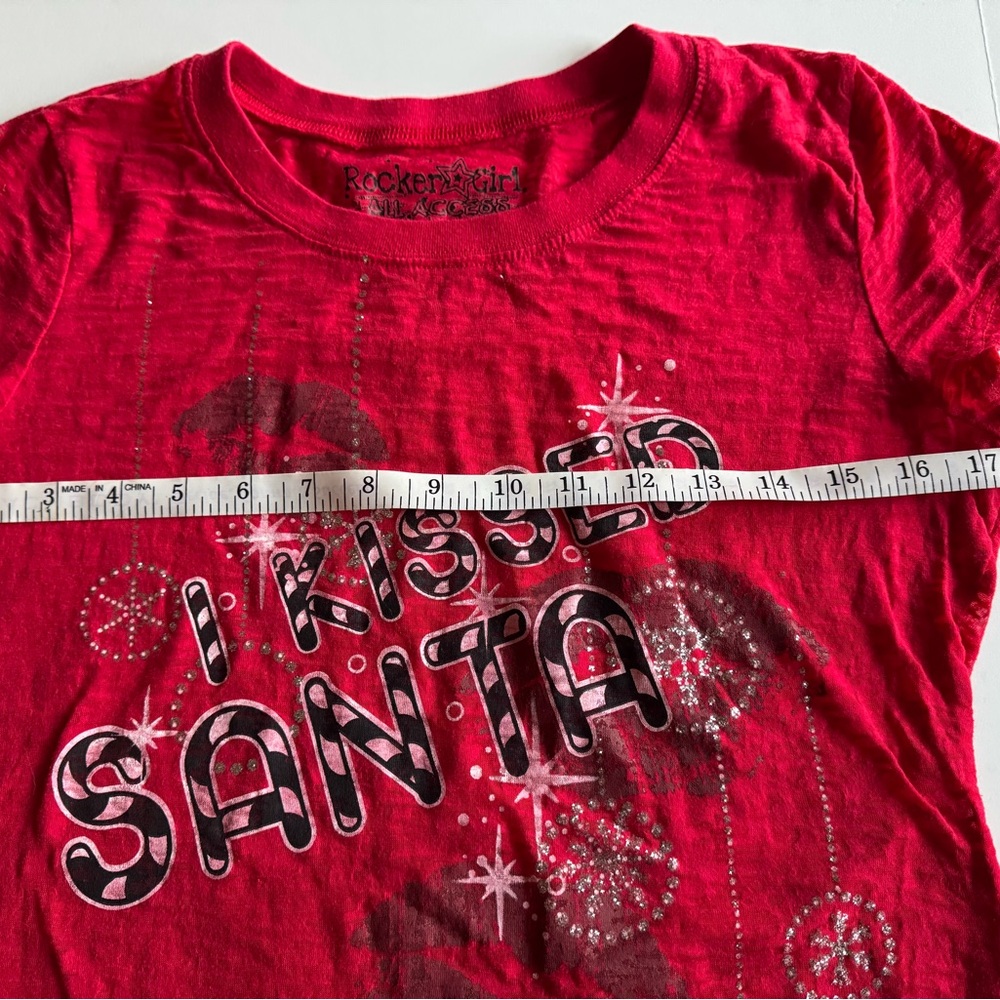 Festive Red 'Kissed Santa' Women's Tee - Picture 6 of 7